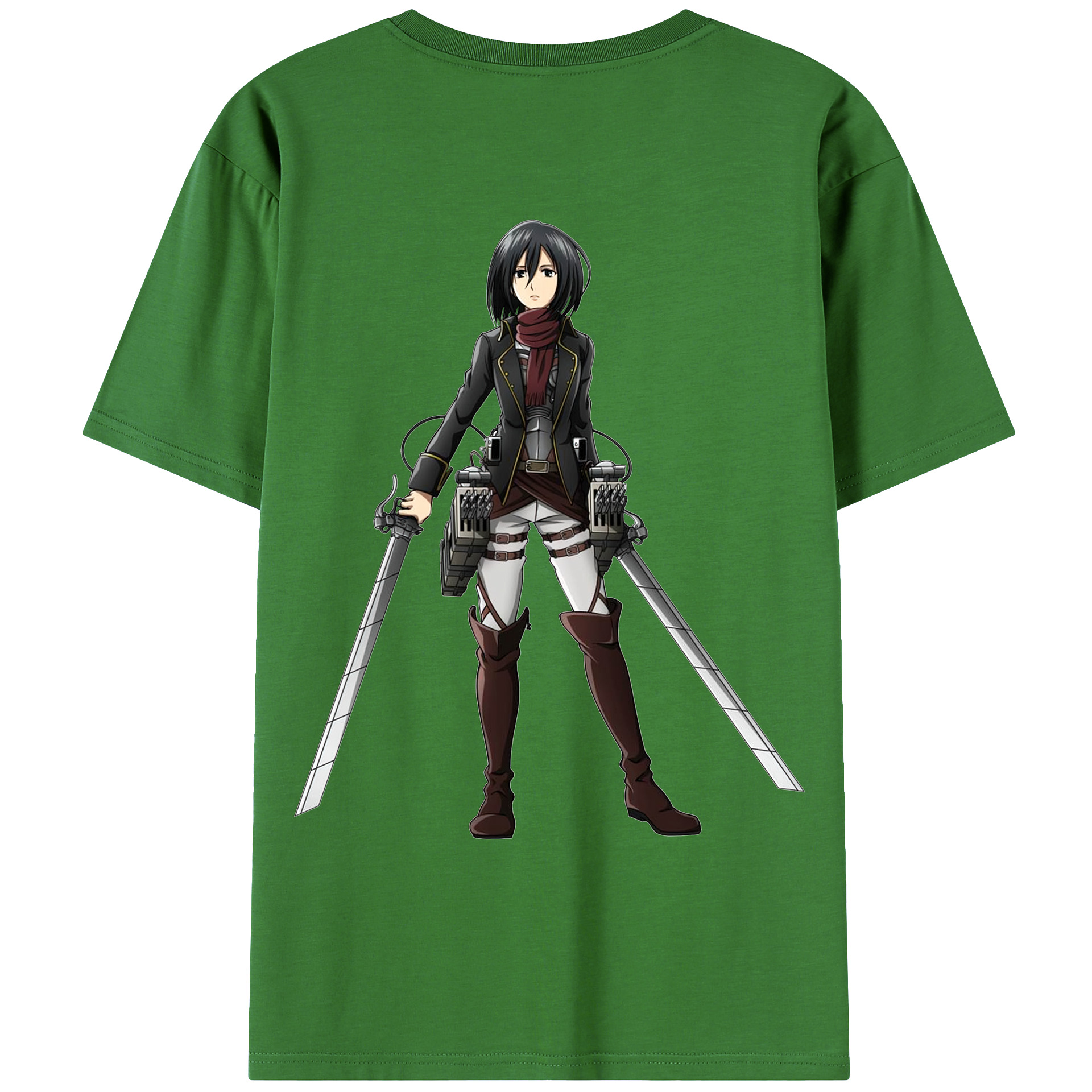（画像用） 進撃の巨人 ミカサ·アッカーマン Attack on Titan Mikasa Ackerman レディース半袖Tシャツ(バックプリント)